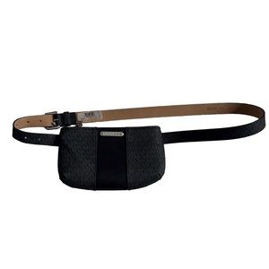 Michael Kors Belt Bag Fanny Pack Logo Monogram Grey Black Minimalist NEW L / XL